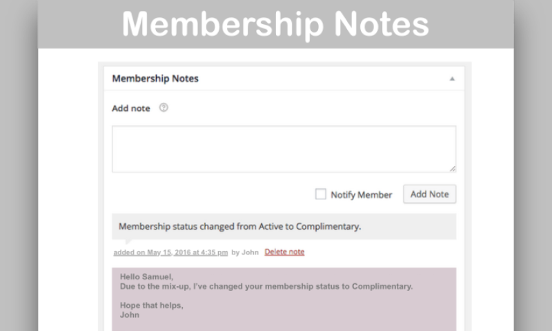 Membership Notes