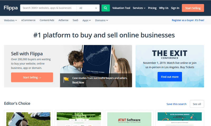 Flippa a multi-vendor platform