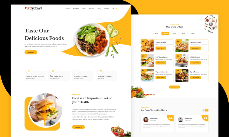 Food Services website design