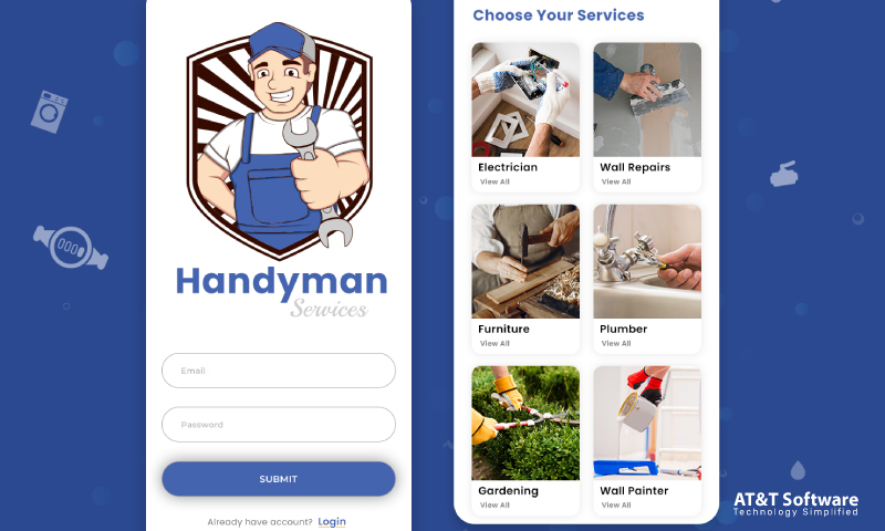 Workflow of the handyman service application like Uber