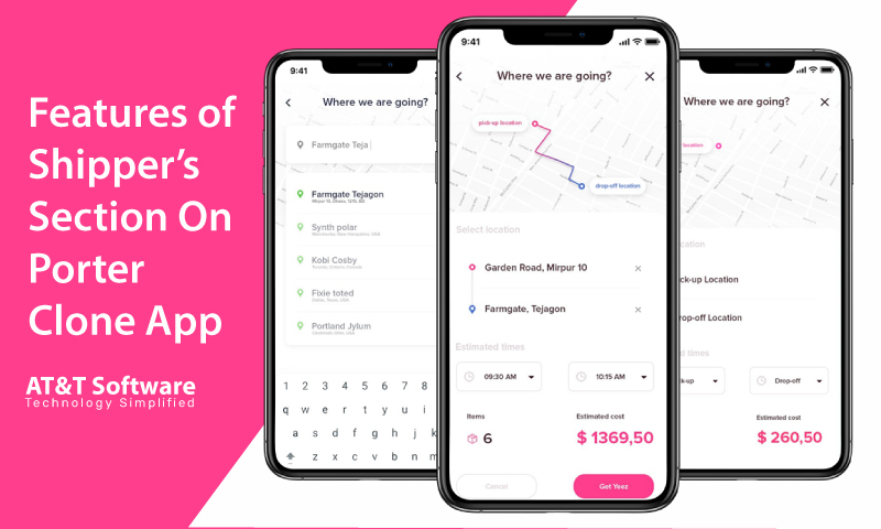 Features of Shipper’s Section On Porter Clone App