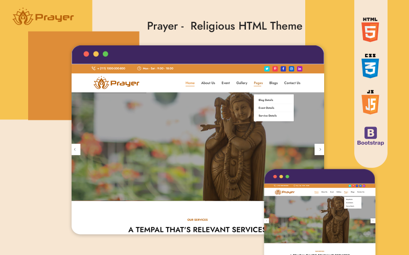 Prayer – Religious temple HTML Theme