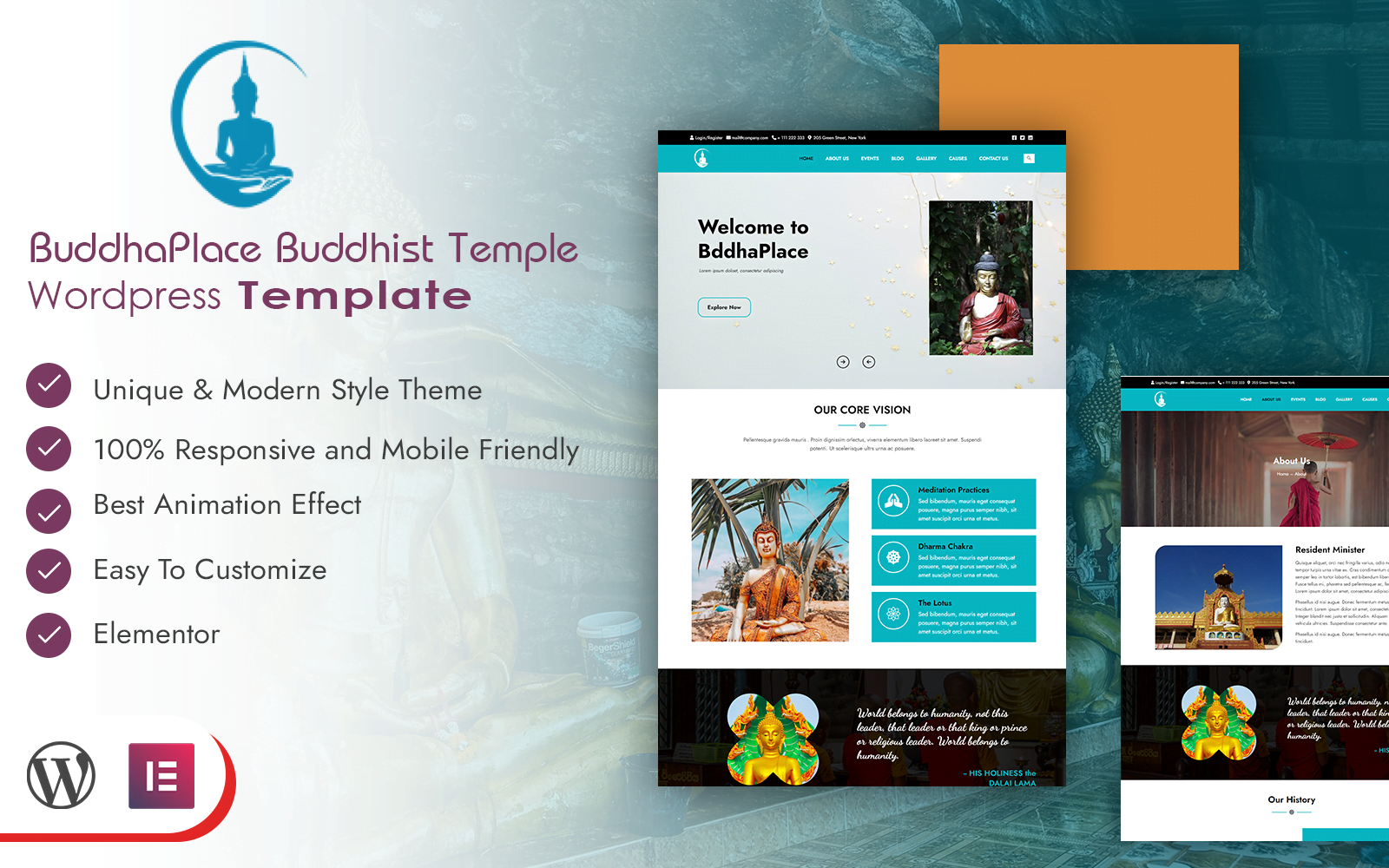 BuddhaPlace Buddhist Temple WordPress Template