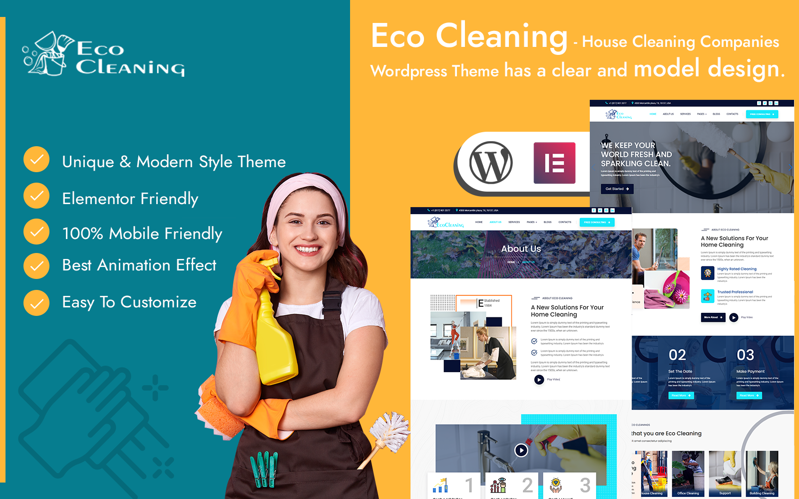 Eco Cleaning – House Cleaning Companies WordPress Theme