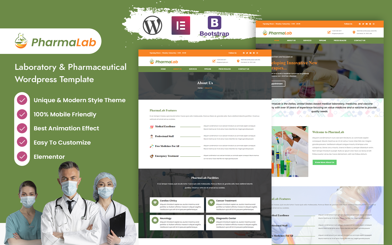 Pharmalab – Laboratory & Pharmaceutical WordPress Template
