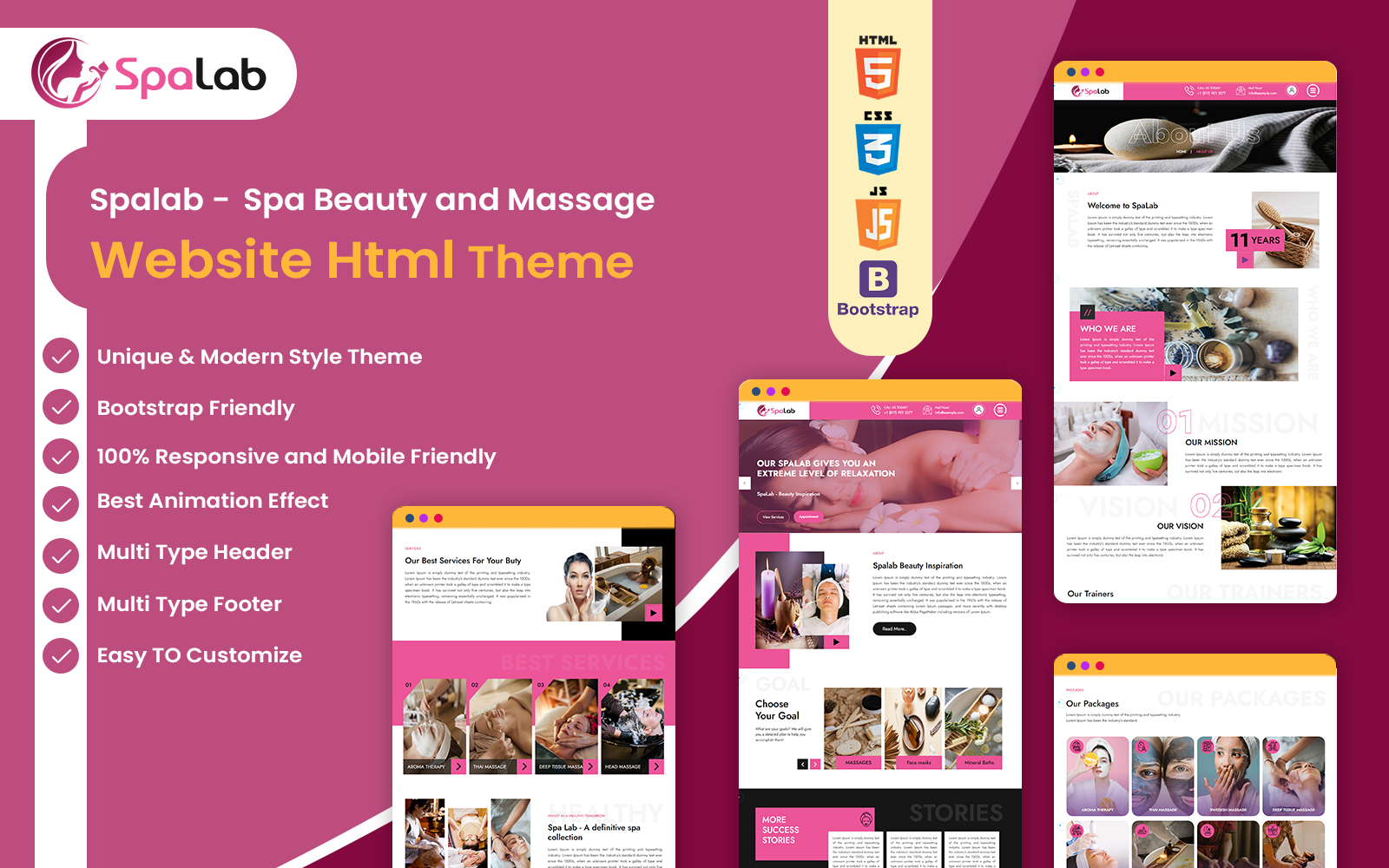 Spalab – Spa Beauty and Massage Website Template